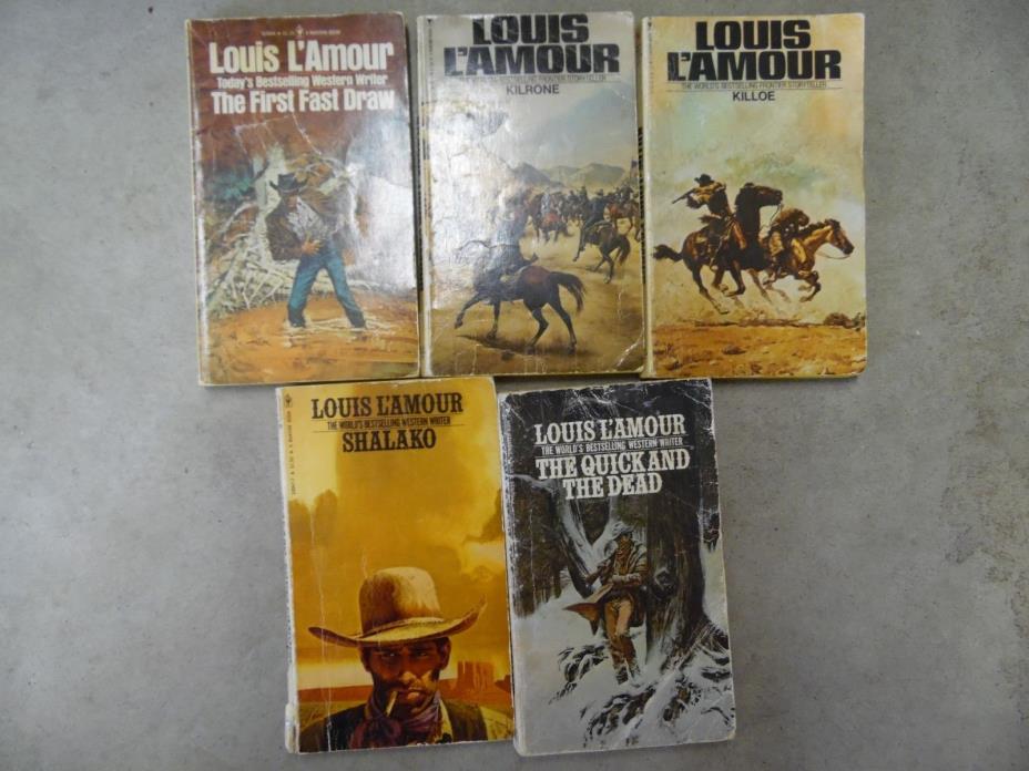 Lot of 5 LOUIS LAMOUR Western Paperback Books LL2
