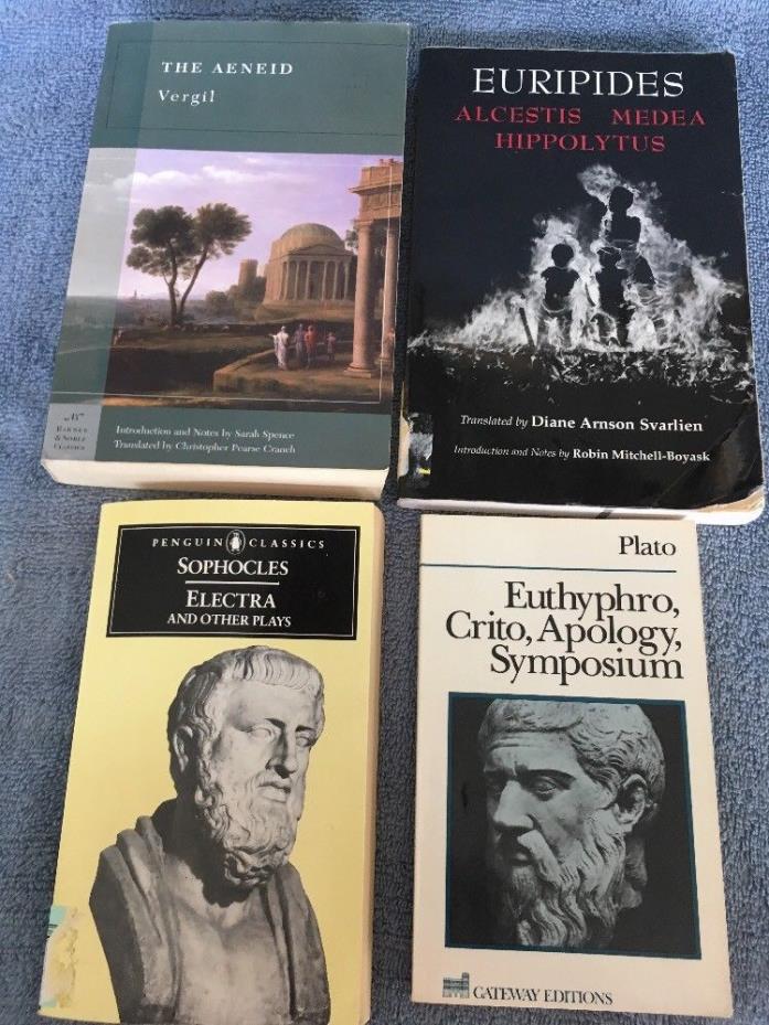 Classical Literature Lot of 4 Books Aeneid Euripides Sophocles Plato