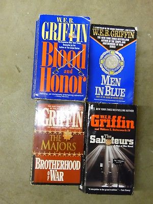 Lot of 4 W. E. B. Griffin Military Mystery, Thriller, Suspense Paperbacks