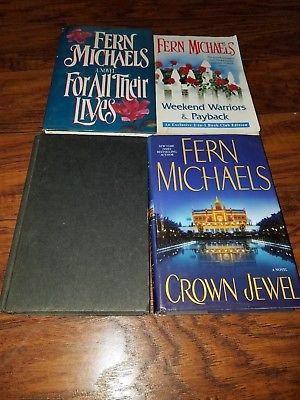 Lot of 4 Fern Michaels hardcovers, What you Wish For, Crown Jewel, For All Their