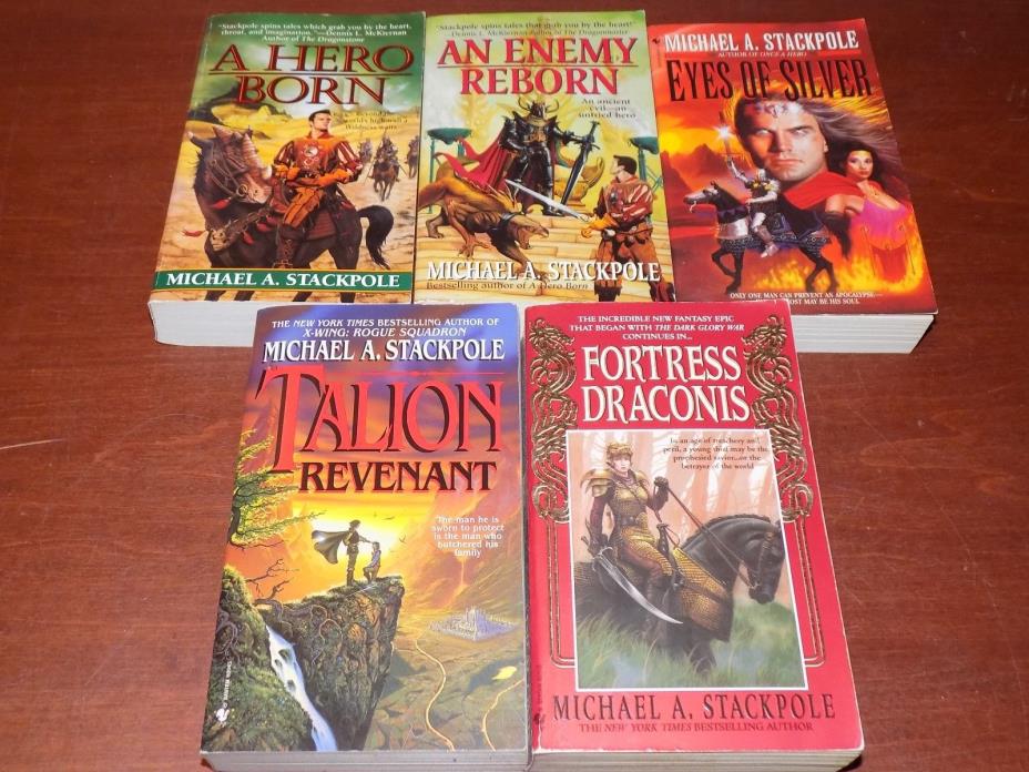 Lot of 5 Michael A. Stackpole books PB Fantasy - Hero Born, Enemy Reborn, Eyes o