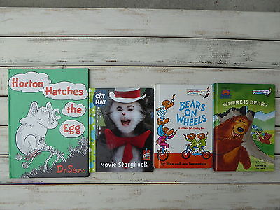 4 Dr Seuss  Books ~ Childrens Book Lot ~ Horton Hatches the Egg Where is Bear +