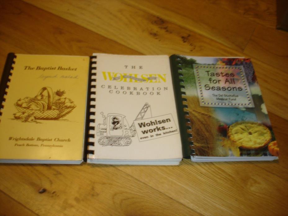 3 ~Vintage Fire Co, School,Church & More Recipes Fund Raiser Cookbooks    #665
