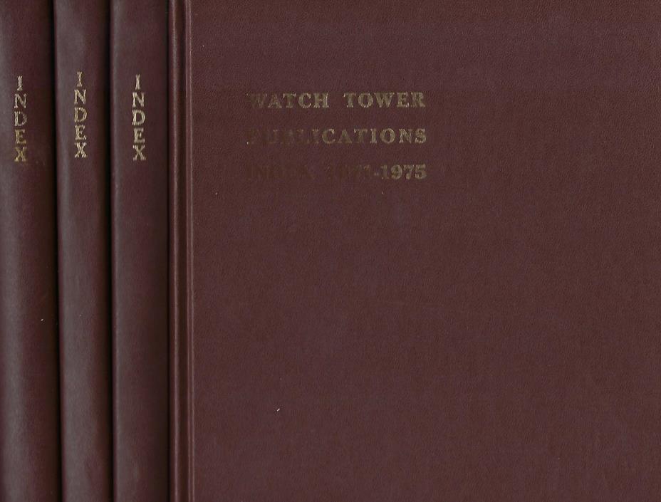 Watch Tower Publications Index, 4 vols, 1930-1975