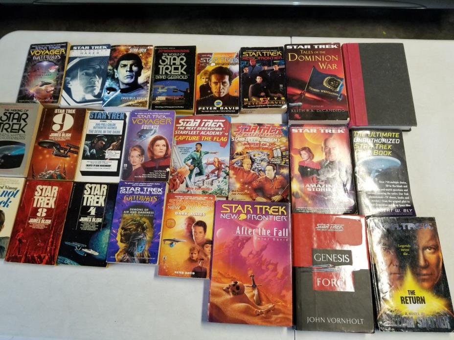 Lot of 24 Star Trek HC/PB books Next Generation Various Science Fiction Spock