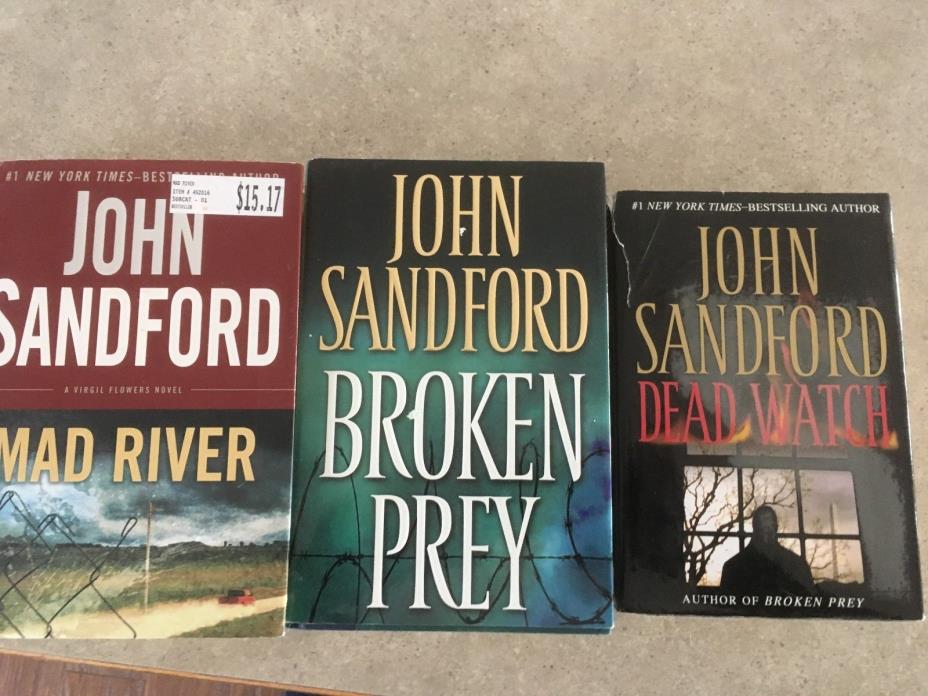 John Sandford HC lot of 3 Broken Prey, Dead Watch, Mad River