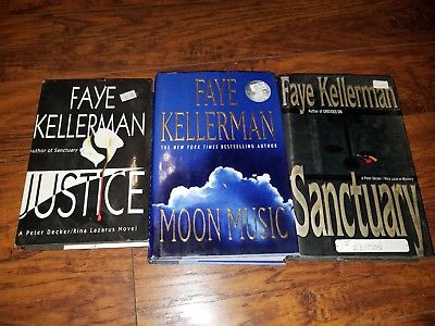 Lot of 3 Faye Kellerman hardcovers, Sanctuary, Justice, Moon Music