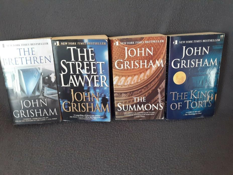 John Grisham Lot of 4 Paperbacks King of Torts/Summons/Street Lawyer/Brethren