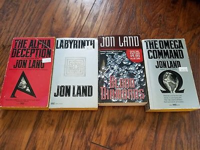 Lot of 4 Jon Land paperbacks, The Alpha Deception, Labyrinth