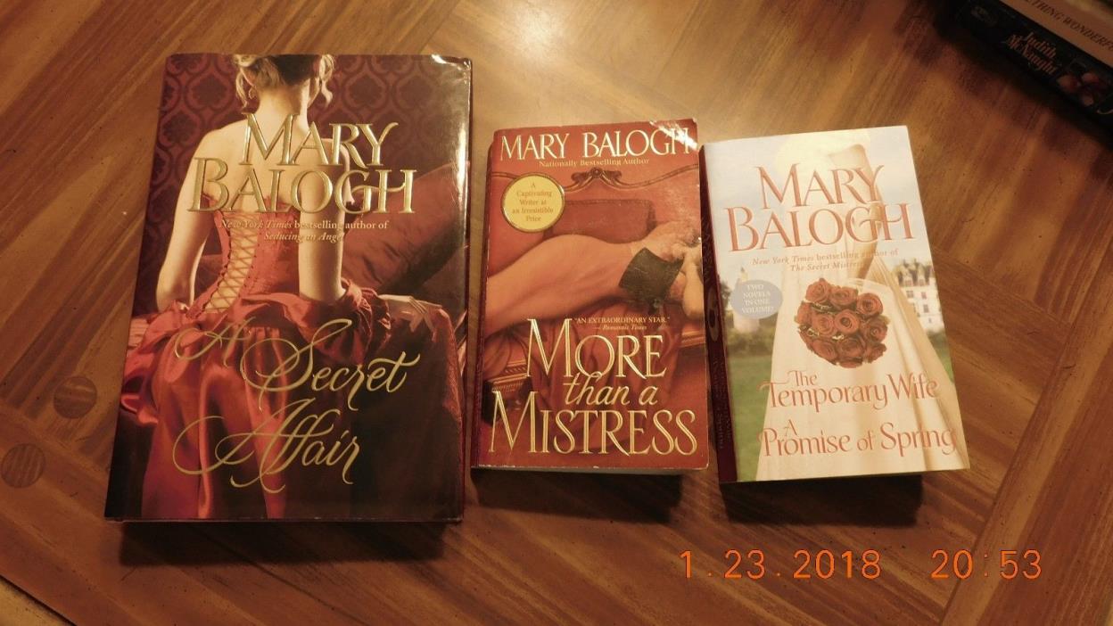 Lot 3 Mary Balogh books 2 paperback and one hardcover