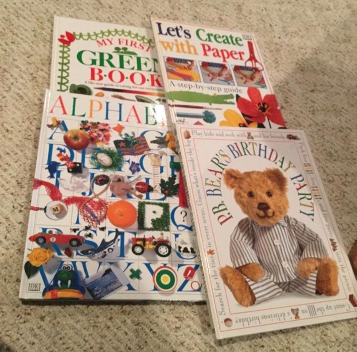 Lot of 4 DK books, hardcover, new Alphabet, Let's Create with Paper,