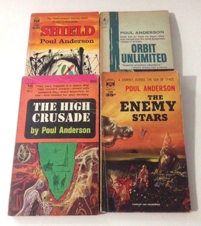 Poul Anderson Vintage 50s 60s Sci Fi Science Fiction Paperback Books Lot of 4