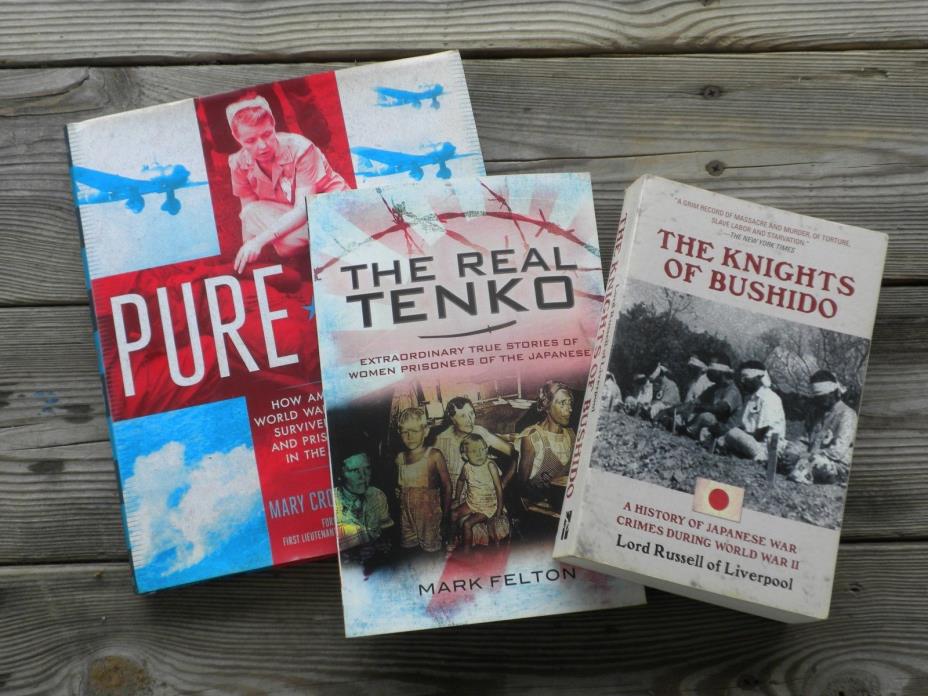 Lot of 3 Used Japanese World War II Books War Crimes & POW's