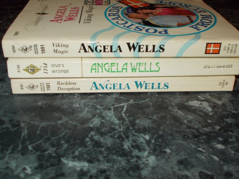 Harlequin Presents Angela Wells lot of 3 contemporary romance paperbacks
