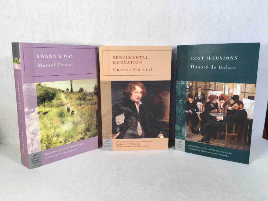 Barnes & Noble Classics Lot Lost Illusions Balzac, Swann's Way Proust, Flaubert