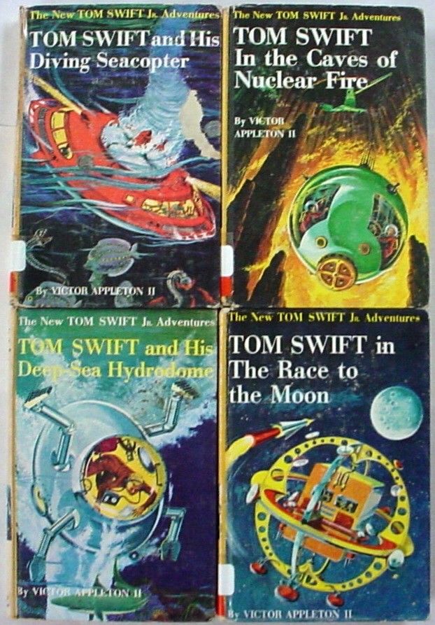 Tom Swift Jr 4 Lot Diving Seacopter Caves of Nuclear Fire Race to the Moon Deep-