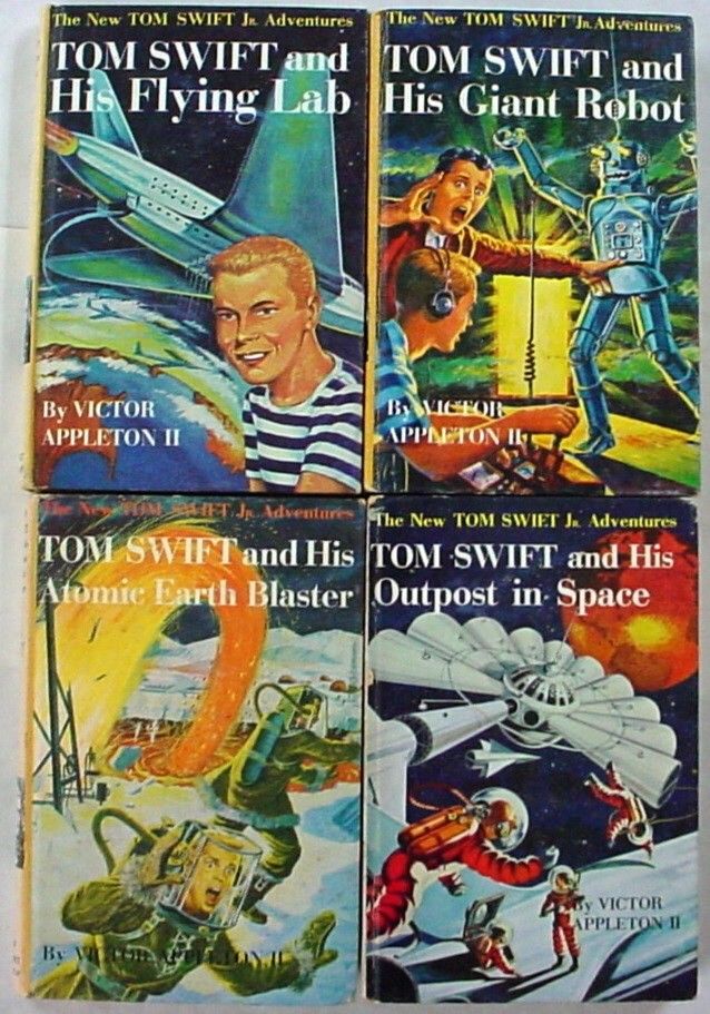 Tom Swift Jr 4 Lot Flying Lab Giant Robot Atomic Earth Blaster Outpost 1 4 5 & 6