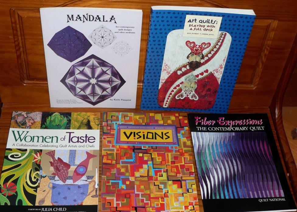lot of 5 QUILTING BOOKS : MANDALA / Art Quilts / Women of Taste / Visions +