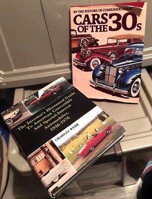 CARS OF THE 1930s & INVESTOR ILLUSTRATED GUIDE TO CONVERTIBLES '46-'76 Book Lot