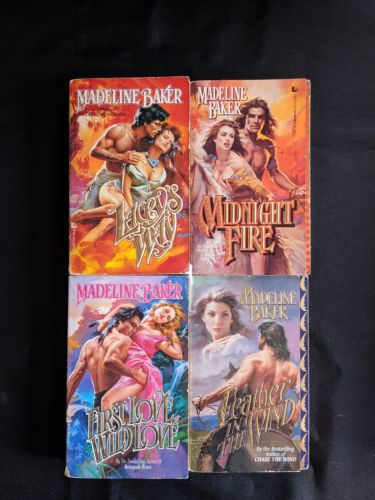 Lot Of 4 Madeline Baker Books First Love Midnight Fire Lacey's Way Feather Wind