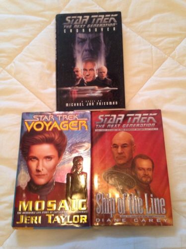 Star Trek HC Lot Of 3 First Editions W/DJs Ship Of The Line, Mosaic, & Crossover