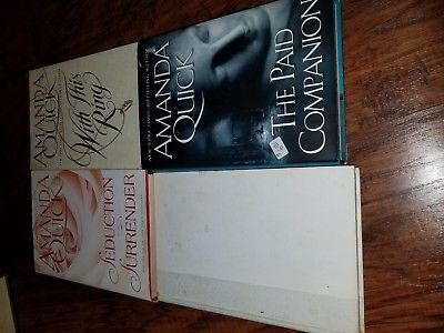 Lot of 4 Amanda Quick hardcovers, With This Ring, Mistress, The Paid Compainion