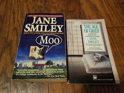 Lot of 2 Jane Smiley paperbacks, Moo, The Age of Grief
