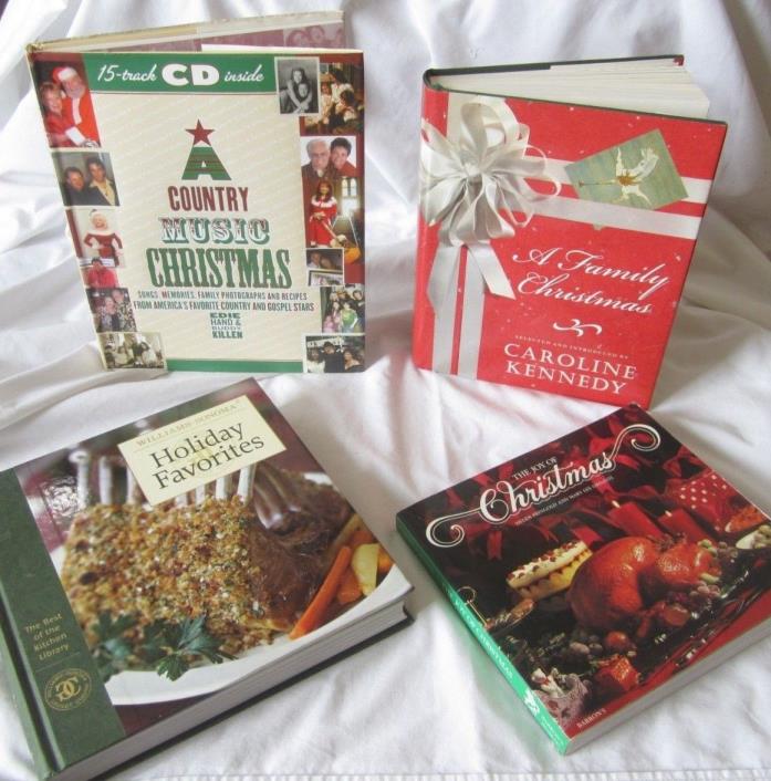 Lot 4 Christmas Holiday Books CD Recipes Stories Fun Kennedy William Sonoma Joy