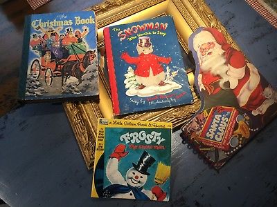 VTG LOT 4 XMAS MOORE SANTA CLAUS BOOK GOLDEN FROSTY SNOWMAN WHO WANTED TO STAY