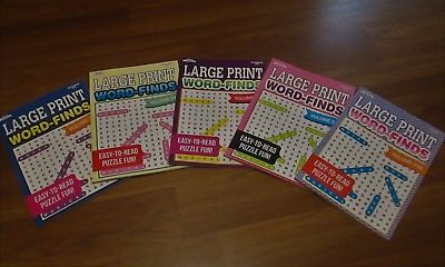NEW! 5 LARGE PRINT WORD FINDS SEARCH PUZZLE LOT ~ Volumes 239 240 242 244 245
