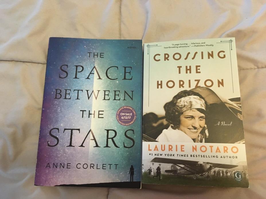SPACE BETWEEN THE STARS & CROSSING THE HORIZON NEW BOOKS (Lot of 2 PB's)