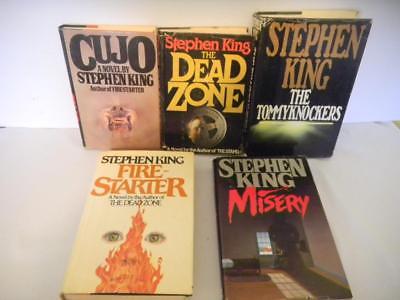 Lot of 5 STEPHEN KING HC/DJ Cujo FIRE-STARTER Dead Zone MISERY Tommyknockers