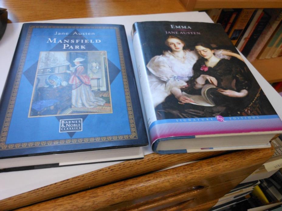2 Jane Austen Hardcovers w/ DJs - Mansfield Park + Emma VG