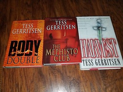 Lot of 3 Tess Gerritsen hardcovers, Body Double, The Mephisto Club, Harvest
