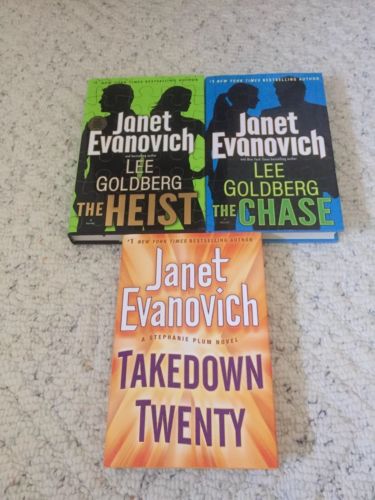3 Janet Evanovich / Lee Goldberg~ The Chase,The Heist,Takedown Twenty HCDJ