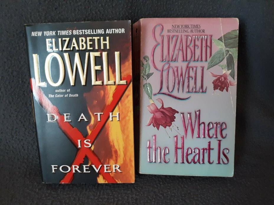 Elizabeth Lowell Lot of 2 Paperbacks Death is Forever/Where the Heart Is