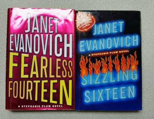 Lot of 2 - Janet Evanovich Books - Fearless  Fourteen - Sizzling Sixteen - Hard