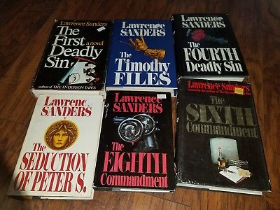 Lot of 11 Lawrence Sanders Hardcovers, The Third Deadly Sin, The Seduction of Pe