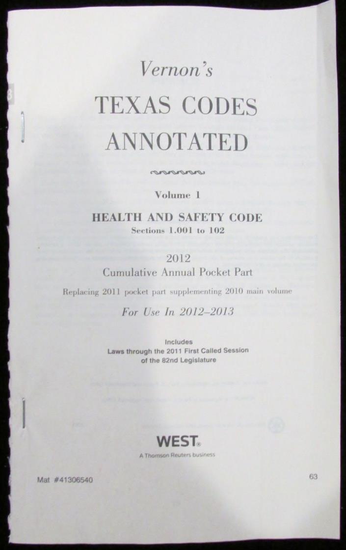 Lot of (34) Vernon's Texas Codes Annotated Pocket Part