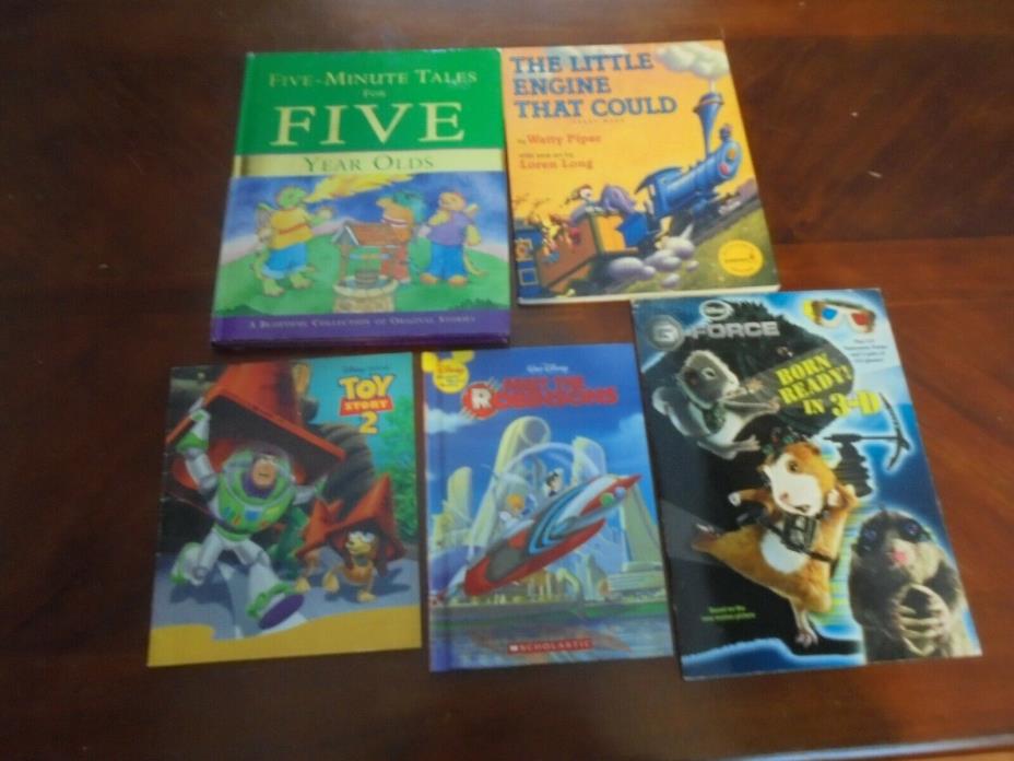 LOT 5 Children's Books Ages 4-7 BOY 5 Minute Tales Disney Learn to Read Activity