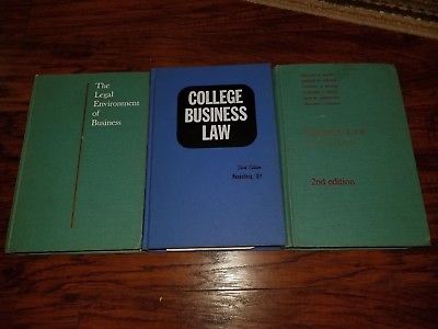 Lot of 3 vintage Business Law text books, The Legal Environment of Business