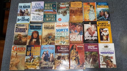 HUGE paperback MIXED BOOK LOT *  WESTERN cowboys INDIANS ** 21 books #3