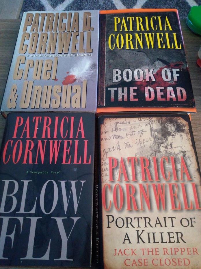 Lot of 4 Patricia Cornwell Books -Book of the Dead Blowfly Jack the Ripper Cruel