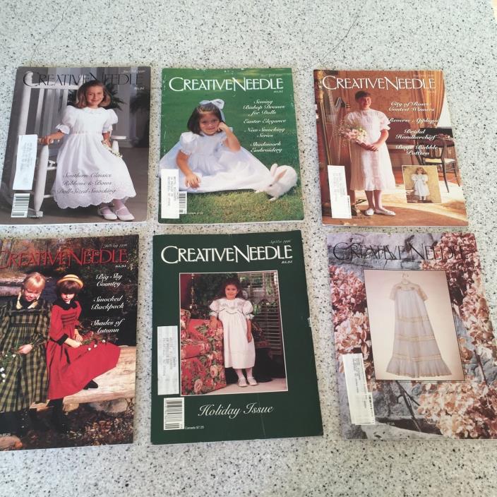 CREATIVE NEEDLE MAGAZINE  6 BACK ISSUES 1996 COMPLETE YEAR  HEIRLOOM W/PATTERNS