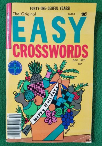 Vintage Dec.1977 The Original Easy Crosswords by Harle