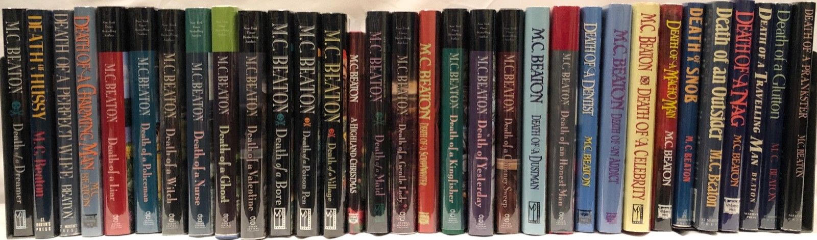 (Qty. 32) 1st Printing Mystery Books by M.C.Beaton w/Jackets in Very Good+ Cond.