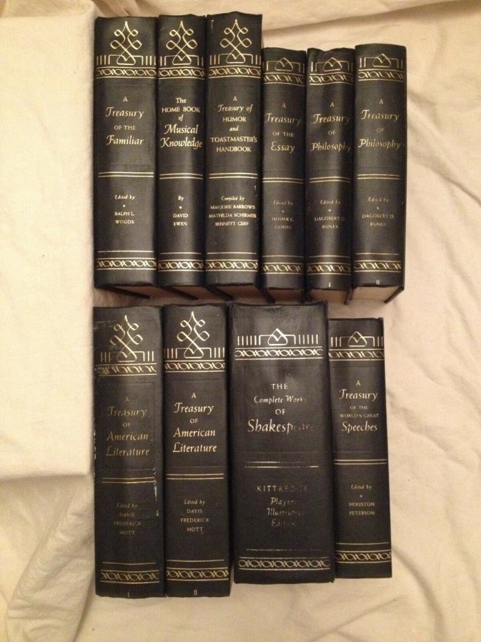 1940-50s GROLIER TREASURY BOOKS MUSICAL KNOWLEDGE, PHILOSOPHY, ESSAY, LITERATURE
