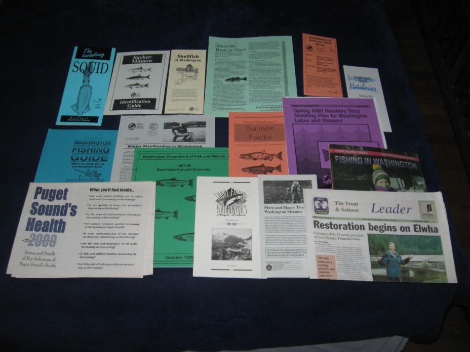 Lot of Washington Fish & Wildlife guides/flyers/newsletters 1999-2000 excellent