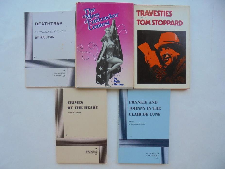 5 Lot Plays Scripts Deathtrap Miss Firecracker Travesties Stoppard Crimes Heart