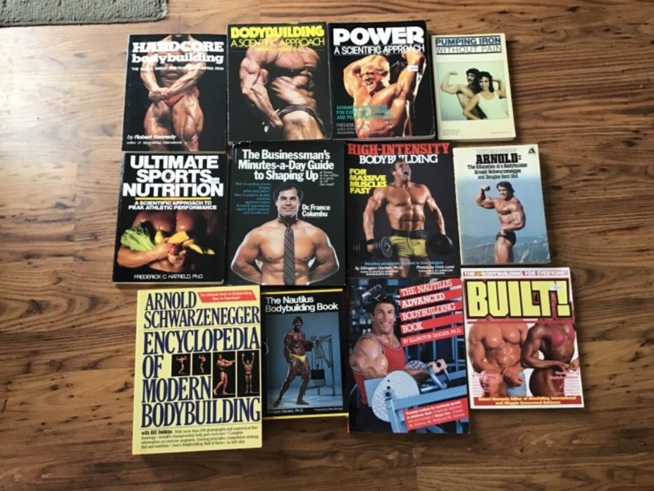 Lot of 12 Vintage Bodybuilding Books From 1980's & Early 1990's